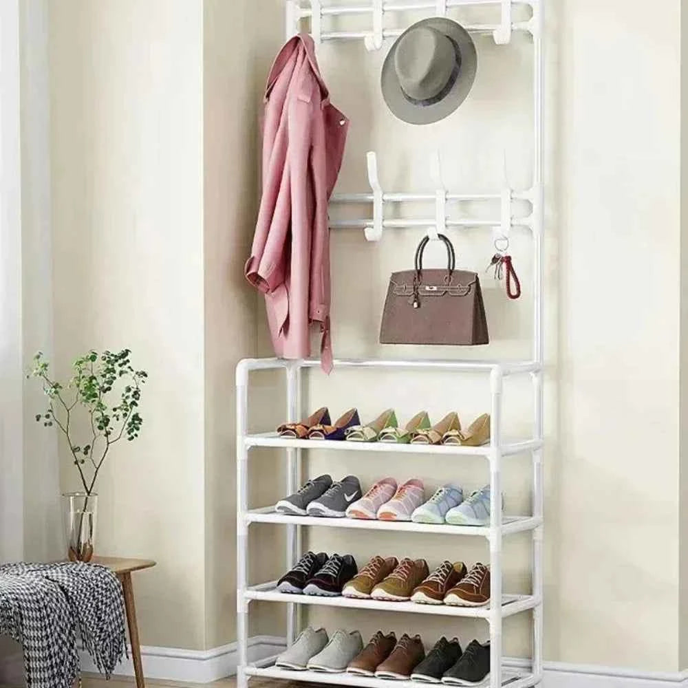 5 Layer Living Room Shoe Rack Multi-Layer Storage Shelf DIY Clothes Hanger Simple Floor-Standing Organizer