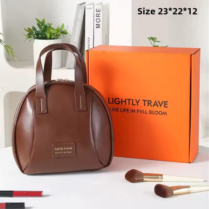 Large Capacity Women’s Makeup Bag – Portable High-End Travel Toiletry Organizer