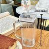 Stylish Square Glass Mug with Straw
