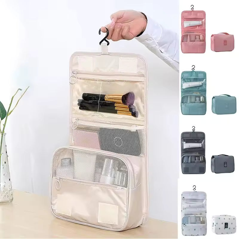 Travel Hanging Makeup Bag – Large Capacity Washable Organizer