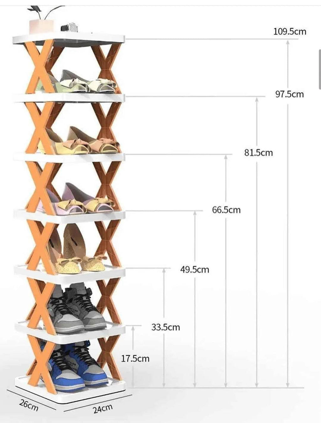 X Shaped Shoe Rack - Stylish and Space-Saving Shoe Organizer