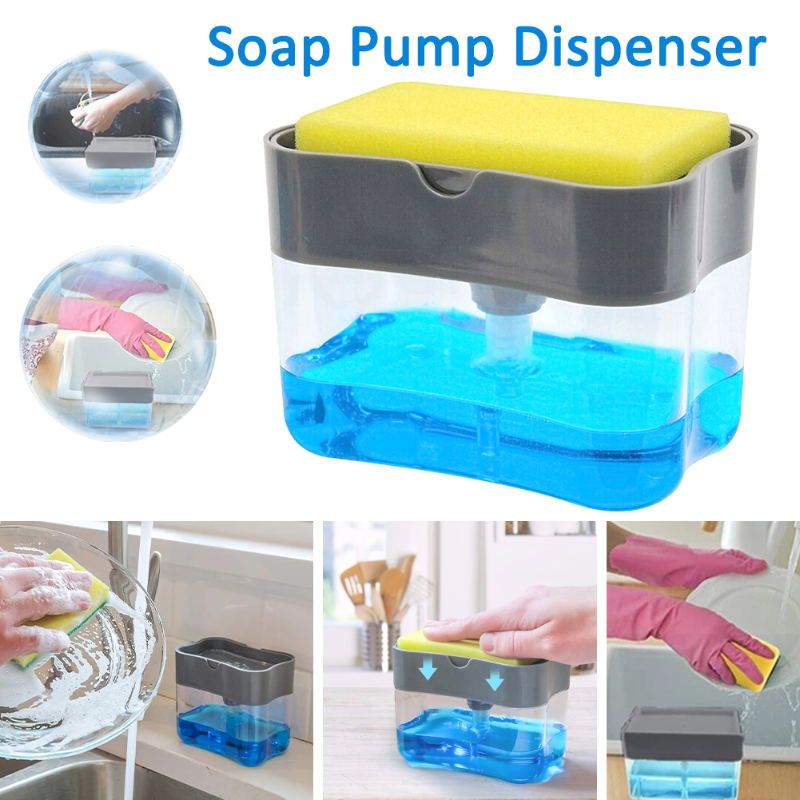 Soap Pump and Sponge Caddy – All-In-One Sink Organizer